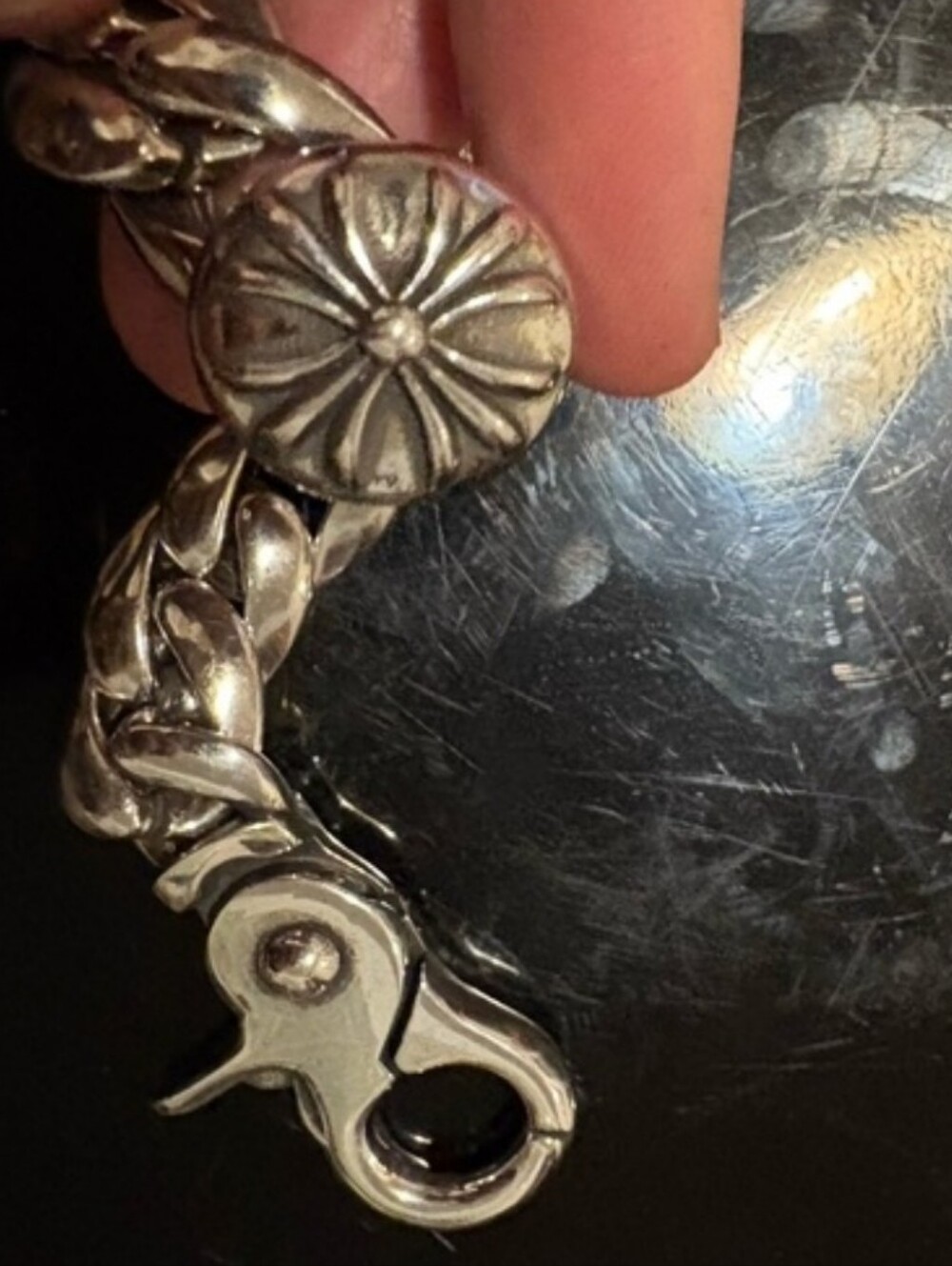 Cuban Chrome Harts Bracelet - Silver